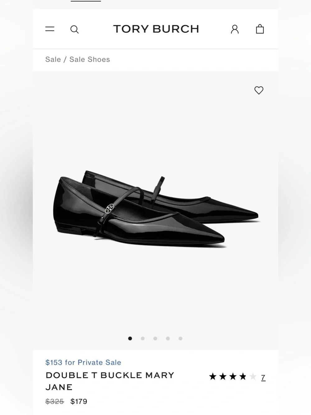 Tory Burch Black Patent Leather Mary Jane Flats